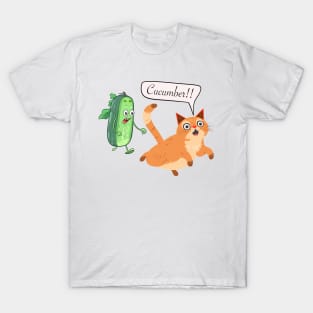 Cucumber and cat T-Shirt